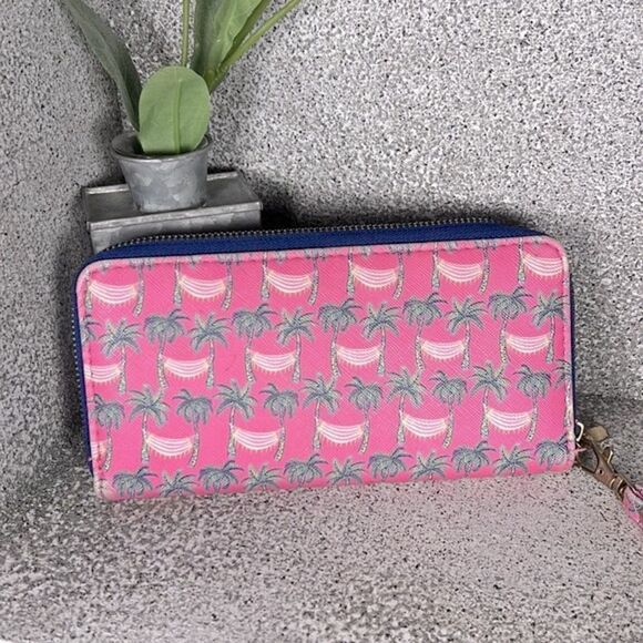 Simply Southern Palm Tree Hammock Large Wallet Wristlet - Picture 3 of 5